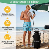 Shcazhcx Manual Portable Shower Pump, Pressurized Camping Shower No Battery, 2.1 Gallon/8L High Pressure Outdoor Shower for Beach, Surf, Camping, Hiking with Insulated Sleeve, White