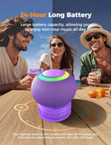 dbsono Portable Bluetooth Speaker Shower Waterproof: IPX7 Loud Sound with Suction Cup Removable, Birthday White Elephant Stocking Stuffers for Adults Teens Women Men, Cool Gadgets with Light-Purple