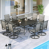 MFSTUDIO Swivel Patio Dining Chairs Set of 8, Textilene W/Padded Seat