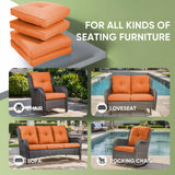 moosprr Outdoor Cushion Set of 4, Waterproof Outdoor Seat Cushions 25x22, Patio Chair Cushions for Outdoor Furniture, Couch Cushion Replacement, Include 4 Back & 4 Seat Cushions, Orange