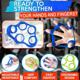 6Pcs Finger Strengthener with 3 resistance levels - Elastic Silicone Finger Exerciser with Shape-Retention and Ergonomic Design - Tear-Resistant Hand Stretcher with Comfort Grip for Hand Recovering