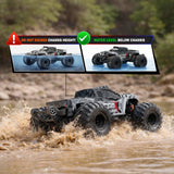 Womaqu RC Cars 1:14 4WD Off-Road RC Monster Truck High Speed 40 km/h, 4x4 Remote Control Car with 2 Rechargeable 1300mAh Batteries and 2 Sets of Tires for Adults & Boys