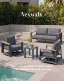 Vexwalx Aluminum Luxury Outdoor Swivel Patio Chairs with Table Set