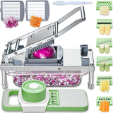 Veggie Chopper With 8 Blades, Onion Chopper with Container, Pro All-in-1 Food Chopper Vegetable Cutter, Grater, Dicer goldtree