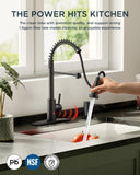 FORIOUS Touchless Kitchen Faucet Black, Smart Motion Sensor Spring Sink Faucet with Pull Down Sprayer Commercial Contemporary Hands-Free for Pot Filler, Farmhouse Camper Laundry Camper
