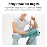 Coach Quilted Colored Dye Denim Tabby Shoulder Bag 26