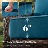 Outdoor Furniture Cushions, 6" Thick Seat Cushions for Outdoor Furniture, Waterproof 24x24 Patio Couch Cushions, Replacement Chair/Sofa Cushion, Include 4 Back & 4 Seat Cushion, Thick/Peacock Green