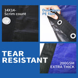 Winter Round Pool Cover 15ft for Above Ground Pools,200GSM thickend and Tear-resistand,Triple Windproof Design, Thermal Insulation, UV Protection