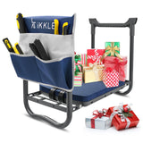 Gardening Stool Kneeler Folding Gardening Bench with Thicker Detachable Kneeling Pad and Tool Store Pouches (Blue)