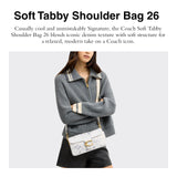 Coach Soft Crystal Signature Denim Tabby Shoulder Bag 26