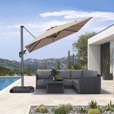 PURPLE LEAF Outdoor Umbrella 8' x 8' Square Premium Sun Protection Tapue