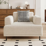 NessCarsti Modern Fabric Accent Chair, Mid-Century Single Cloud Armchair