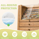 Srillollar Jewelry Box Organizer, Rustic Wooden Jewelry Boxes for Women Girls, Large Storage Earring Holder Organizer Display for Earrings Necklaces Rings Bracelets, Jewelry Case as Gifts for Her