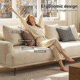 NessCarsti 1-Seater Sofa Chair, Modern Low Backrest Single Couch,Off-White