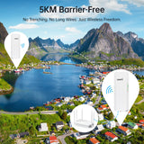 UeeVii Dual-Band Wireless Bridge Router Kit | 2.4G 5.8G WiFi Bridge | 5KM Point to Point Wireless Bridge Outdoor