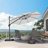 PURPLE LEAF Patio Outdoor Umbrella 11 Feet Round for Pool White
