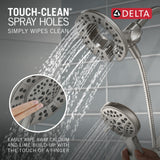 Delta Faucet Albion 14 Series Single-Handle Tub and Shower Faucet Set, Brushed Nickel Shower Trim with In2ition 2-in-1 Dual Shower Head, Spotshield Brushed Nickel T144855-SP-I (Valve Not Included)