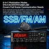OMIZN 5558 SSB CB Radio 10-Meter Multi-Mode Mobile Transceiver, 50W AM/FM/CW 45W SSB, 360 Channels Programmable, Instant Channel 9, NB/ANL, SWR Calibration, ASQ for Long Range