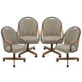 Chromcraft Douglas Set of 4 Casual Dining Chairs Classic Swivel Tilt Dining Chairs with Casters