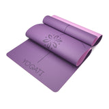 YOGATI Yoga Mat with Alignment Lines. Exercise mat with carry strap. Pilates mats for yoga or Fitness. Non slip Workout Mat. Thick Yoga Mats for women and men. Gym mats for home. Yoga matt thick. YOGATI