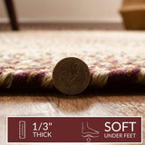 Super Area Rugs Large Braided Rugs 8X11 Farmhouse Kitchen Rug - Ridgewood Braided Rug for Living Room - Reversible - Indoor/Outdoor - Made in USA - Burgundy/Beige, 8' X 11' Oval