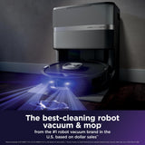 Shark PowerDetect UV Reveal | 2-in-1 Robot Vacuum & Mop for Carpets & Hard Floors | Powerful Suction for Pet Hair | Self-Clean, Self-Empty, Heated Mop Wash & Dry | UV Stain Detect | Black | RV3020XE
