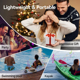 TECKNET Bluetooth Shower Speaker, IPX7 Waterproof Portable Wireless Speaker with RGB Light, BT 5.3, 10H Playtime, Built-in Mic, Suction Cup & TWS HD Stereo for Bath Beach Travel - Gift Ideas (Black)