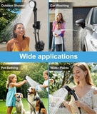 2026 Upgraded Portable Shower for Camping, Rechargeable Camping Shower with Intelligent LED Display, 10 Spray Modes, IPX7 Waterproof Outdoor Camp Pump for Hiking, Travel, Car, Pet