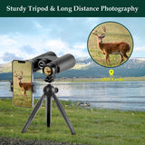 Adorrgon 12x42 HD Binoculars for Adults High Powered with Phone Adapter, Tripod and Tripod Adapter - Large View Binoculars with Clear Low Light Vision - Binoculars for Bird Watching Cruise Travel Adorrgon