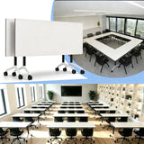 4 Pack Folding White Conference Table,47.2in Modular Mobile Training Table
