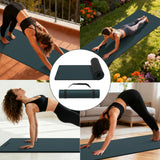 onlyhe Extra Thick 12mm TPE Exercise Yoga Mat with Strap, 1/2 Inch Non-slip Workout Mat for gymnastics, Pilates, Home, Workout, Gym Floor Fitness (Dark green + Black)