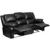 Flash Furniture Harmony Series Black LeatherSoft Sofa with Two Built-In Recliners Flash Furniture
