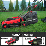 PowerSmart Corded Electric Lawn Mower 14-Inch 12.5AMP with Adjustable Handle Height, 6 Cutting Heights from 1" to 3" & 10-Gallon Collection Bag 2026 Version