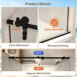 LOHCEH Shower Door,50-54" W x 76" H Sliding Frameless Shower Door,Adjustable Width,5/16"(8mm) SGCC Tempered Glass,Stainless Steel Hardware,Black