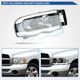 OEDRO Switchback Turn Signal & LED DRL Headlights Headlamps Compatible with 2002 2003 2004 2005 Dodge Ram 1500/03 04 05 Dodge Ram 2500 3500 Pickup Black Housing Clear Reflector Clear Lens