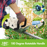 ALSO GO 20'' Cordless Hedge Trimmer, 21V Electric Bush Trimmer, Cordless Shrub Trimmer with 3Ah Battery and Charger, 3/4'' Cutting Capacity, Grass Shrub Trimmer for Garden, Lawn