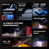 ARCCAPTAIN 60A Plasma Cutter Machine, Non-Touch Pilot Arc, 110V/220V