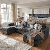 Vellorise 136" Cloud Modular Sectional Sofa with Detachable Seat Cushion