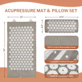 HOMLYNS Heated Acupressure Mats - 3 Heat Levels with 2 Hours Auto Off, Heating Acupuncture Mat Full Body Massage for Pain Relief Pad in Grey