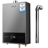 APUS Tankless Water Heater Natural Gas, Up to 4.42 GPM, Indoor Tankless Water Heater, 95,000 BTU on Demand Instant Hot Water Heaters with Smart Digital Display,Space Gray