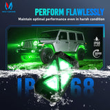 MICTUNING C4+ RGBW Rock Lights, 16 Pods 360° Ultra Bright Pure Color Underglow Neon Lights, Bluetooth APP Control & Music Mode, IP68 Waterproof, for Trucks Cars ATV UTV Golf Cart (2 Year Warranty)