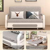 50.3" Pull Out Sofa Bed, Convertible Loveseat Sleeper with Trundle Gray