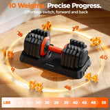 2026 Updated Adjustable Dumbbell Set of 2, 10-in-1 Weights Dumbbell Set with Storage Box, 110lbs/55lbs Adjustable Weights with Anti-slip Silicone Grip, Weight Set For Home Gym Suit both Men and Women
