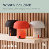 Kooduu Sensa Play Bluetooth Speaker Light with Sound by JBL - Cordless, Rechargeable Speaker & Light with Touch Control for Indoor/Outdoor Use, Orange