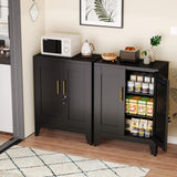 Metal File Cabinet with Lock (Two Units), Steel Storage Cabient with 2 Doors and 2 Adjustable Shelves