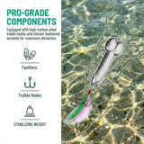 UAIAGM Gag Fishing Lures Set Metal Luminous Sequin Spoons Funny Top Water Bass Fishing Lures Fishermen Gear Spinner Baits Freshwater Saltwater Equipment Fishing Hook for Fishing Lover Men(Silvery)