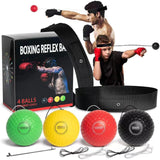 4 Difficulty Levels Boxing Reflex Ball with 1 Adjustable Headbands,MMA Training Equipment,Punching Ball,Perfect for Fight Reaction,Hand Eye Coordination,Punching Speed,Agility, for Adults and Kids QINCLEARSA
