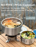 Camping Cook Sets Stainless Steel Camping Cookware Set for 4-8 Persons with Bag CretFine