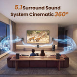 Bobtot Surround Sound System Home Theater Speakers - 700 Watts Peak Power 5.1/2.1Wired Stereo Speaker System 5.25" Subwoofer Strong Bass with Bluetooth ARC Optical Input