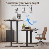 55 Inch Large Electric Standing Desk, Height Adjustable Office Desk